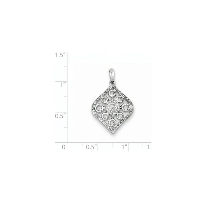 Goldia Sterling Silver Diamond Pendant Necklaces