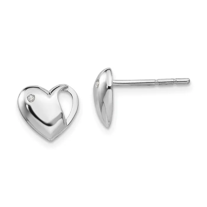 Goldia White Ice Sterling Silver Rhodiumplated Diamond Heart Post Earrings Earrings Goldia White Ice Sterling Silver Rhodiumplated Diamond Heart Post Earrings Earrings