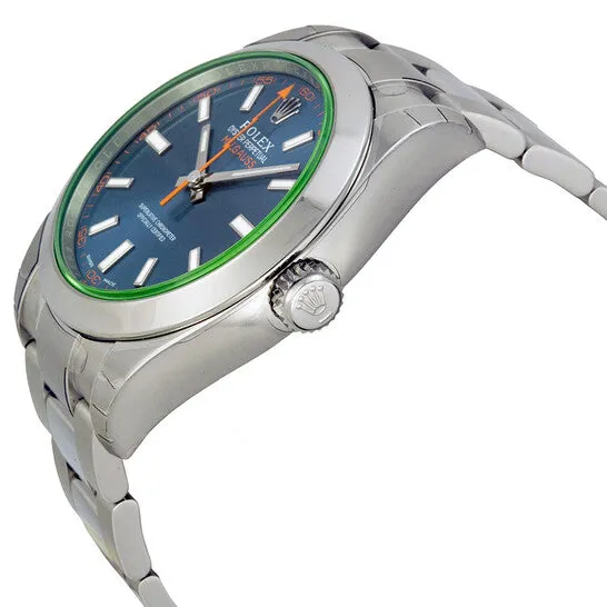 JMS always Bracelets Original Rolex Milgauss Automatic Blue Dial Stainless Steel Mens Watch 116400GV