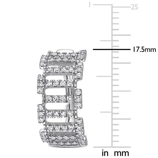JMS always Earrings Original AMOUR 58 CT TDW Diamond Linear Hoop Earrings In 14K White Gold JMS always Earrings Original AMOUR 58 CT TDW Diamond Linear Hoop Earrings In 14K White Gold