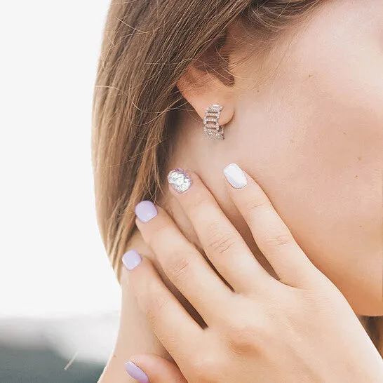 JMS always Earrings Original AMOUR 58 CT TDW Diamond Linear Hoop Earrings In 14K White Gold JMS always Earrings Original AMOUR 58 CT TDW Diamond Linear Hoop Earrings In 14K White Gold