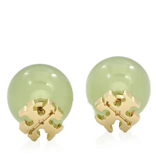 JMS always Earrings Original Tory Burch Ladies Tory SilverGreen Resin Logo Earrings JMS always Earrings Original Tory Burch Ladies Tory SilverGreen Resin Logo Earrings