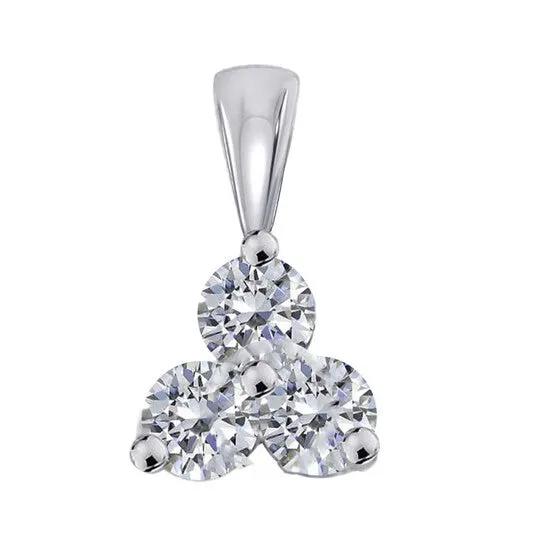JMS always Necklaces Original 14K 100 Carat Natural Round White Diamond Three Stone Pendant Necklace For Women In White Gold With 18 Gold Plated 925 Sterling Silver Box Chain JMS always Necklaces Original 14K 100 Carat Natural Round White Diamond Three Stone Pendant Necklace For Women In White Gold With 18 Gold Plated 925 Sterling Silver Box Chain