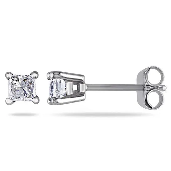 JMS always Original AMOUR 12 CT TW Princess Cut Diamond Stud Earrings In 14K White Gold Earrings JMS always Original AMOUR 12 CT TW Princess Cut Diamond Stud Earrings In 14K White Gold Earrings