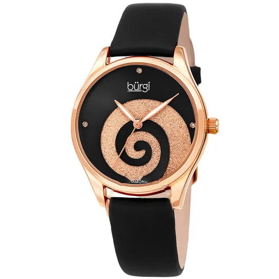 JMS always Original Burgi Swirl Quartz Diamond Black Dial Ladies Watch BUR201RGBK Watches JMS always Original Burgi Swirl Quartz Diamond Black Dial Ladies Watch BUR201RGBK Watches