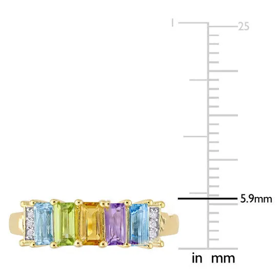 JMS always Rings Original 1 14 CT TGW Baguette SkyBlue Topaz Peridot Citrine Rose de France SwissBlue Topaz White Topaz Engagement Ring in Yellow Plated Sterling Silver JMS always Rings Original 1 14 CT TGW Baguette SkyBlue Topaz Peridot Citrine Rose de France SwissBlue Topaz White Topaz Engagement Ring in Yellow Plated Sterling Silver