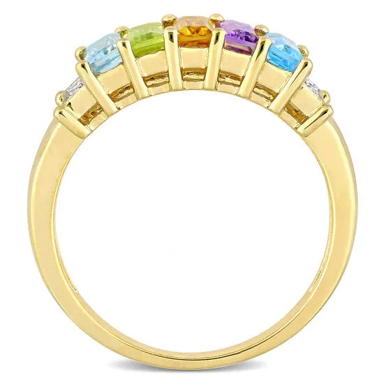 JMS always Rings Original 1 14 CT TGW Baguette SkyBlue Topaz Peridot Citrine Rose de France SwissBlue Topaz White Topaz Engagement Ring in Yellow Plated Sterling Silver JMS always Rings Original 1 14 CT TGW Baguette SkyBlue Topaz Peridot Citrine Rose de France SwissBlue Topaz White Topaz Engagement Ring in Yellow Plated Sterling Silver