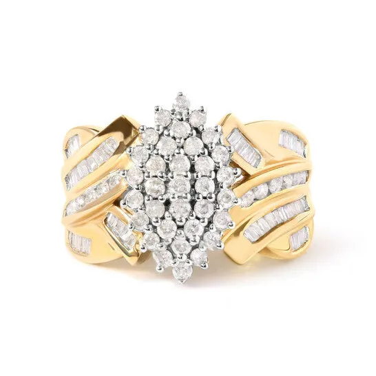 JMS always Rings Original Haus of Brilliance 10K Yellow Gold 1 Cttw Diamond Pear Shaped Cluster Cluster Cocktail Ring HI Color I2I3 Clarity JMS always Rings Original Haus of Brilliance 10K Yellow Gold 1 Cttw Diamond Pear Shaped Cluster Cluster Cocktail Ring HI Color I2I3 Clarity