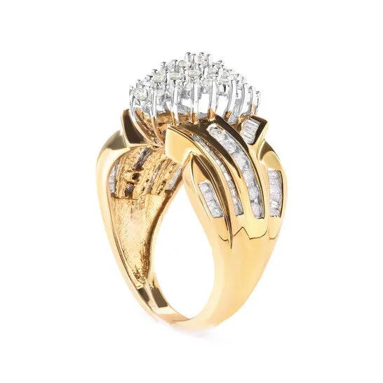 JMS always Rings Original Haus of Brilliance 10K Yellow Gold 1 Cttw Diamond Pear Shaped Cluster Cluster Cocktail Ring HI Color I2I3 Clarity JMS always Rings Original Haus of Brilliance 10K Yellow Gold 1 Cttw Diamond Pear Shaped Cluster Cluster Cocktail Ring HI Color I2I3 Clarity