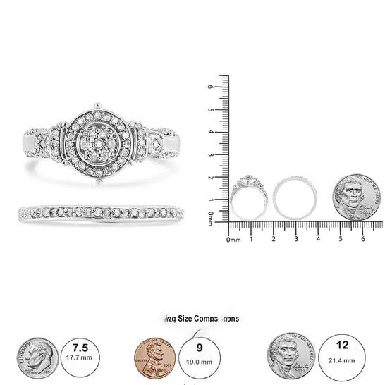 JMS always Rings Original Haus of Brilliance 925 Sterling Silver 13 Cttw Diamond 7 Stone Cluster and Halo Engagement Ring and Wedding Band Set IJ Color I1I2 Clarity JMS always Rings Original Haus of Brilliance 925 Sterling Silver 13 Cttw Diamond 7 Stone Cluster and Halo Engagement Ring and Wedding Band Set IJ Color I1I2 Clarity