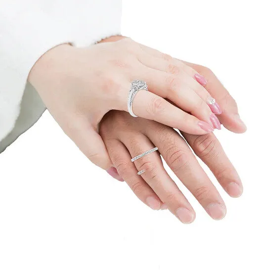 JMS always Rings Original Haus of Brilliance 925 Sterling Silver 13 Cttw Diamond 7 Stone Cluster and Halo Engagement Ring and Wedding Band Set IJ Color I1I2 Clarity JMS always Rings Original Haus of Brilliance 925 Sterling Silver 13 Cttw Diamond 7 Stone Cluster and Halo Engagement Ring and Wedding Band Set IJ Color I1I2 Clarity