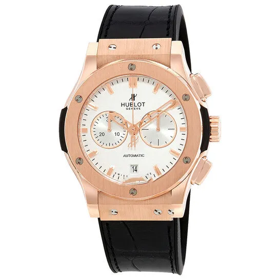 JMS always Rings Original Hublot Classic Fusion Silver Dial Black Leather Band 18 Carat Rose Gold Case Automatic Mens Watch 541OX2610LR JMS always Rings Original Hublot Classic Fusion Silver Dial Black Leather Band 18 Carat Rose Gold Case Automatic Mens Watch 541OX2610LR