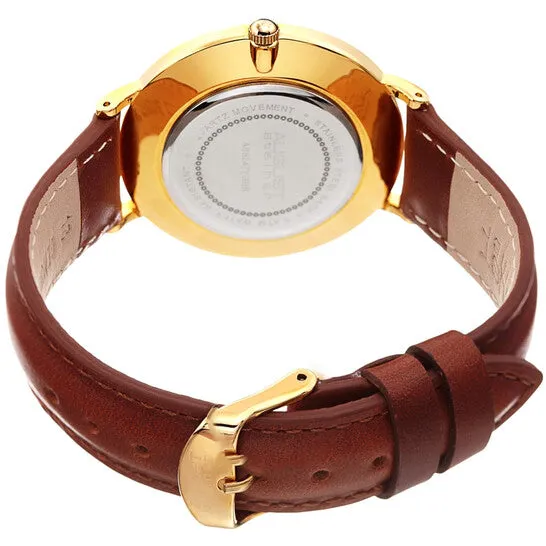 JMS always Watches Original August Steiner Quartz White Dial Brown Leather Ladies Watch AS8247YGBR JMS always Watches Original August Steiner Quartz White Dial Brown Leather Ladies Watch AS8247YGBR