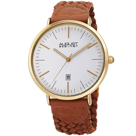 JMS always Watches Original August Steiner Quartz White Dial Tan Leather Mens Watch AS8293TN JMS always Watches Original August Steiner Quartz White Dial Tan Leather Mens Watch AS8293TN