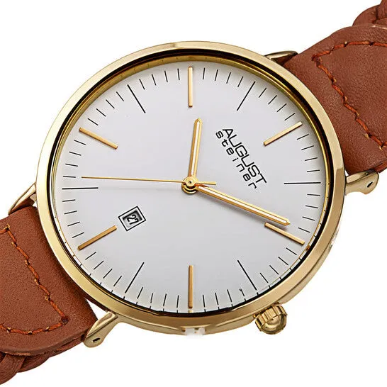JMS always Watches Original August Steiner Quartz White Dial Tan Leather Mens Watch AS8293TN JMS always Watches Original August Steiner Quartz White Dial Tan Leather Mens Watch AS8293TN