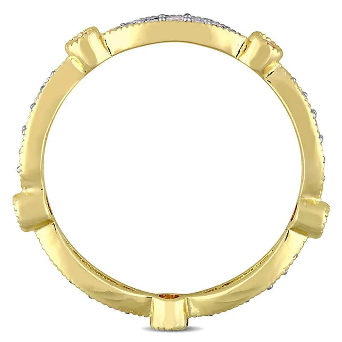LabCreated Yellow and White Sapphire Antique VintageStyle Band in Sterling Silver with Yellow Rhodium Goldia Rings LabCreated Yellow and White Sapphire Antique VintageStyle Band in Sterling Silver with Yellow Rhodium Goldia Rings