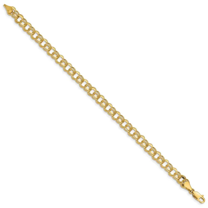 MDS Bracelets 14KY Double Link Charm Bracelet MDS Bracelets 14KY Double Link Charm Bracelet