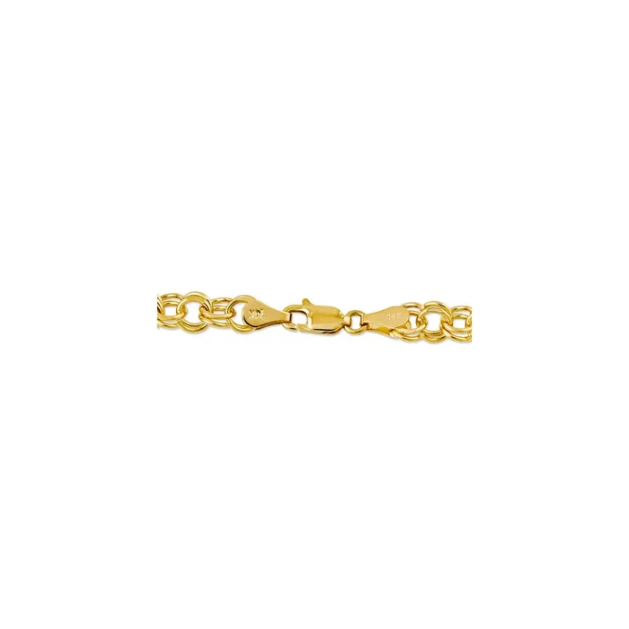 MDS Bracelets 14KY Double Link Charm Bracelet MDS Bracelets 14KY Double Link Charm Bracelet