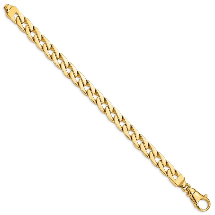 MDS Solid 14K Yellow Gold 8 inch 9mm Hand Polished Fancy Link with Fancy Lobster Clasp Bracelet Bracelets MDS Solid 14K Yellow Gold 8 inch 9mm Hand Polished Fancy Link with Fancy Lobster Clasp Bracelet Bracelets