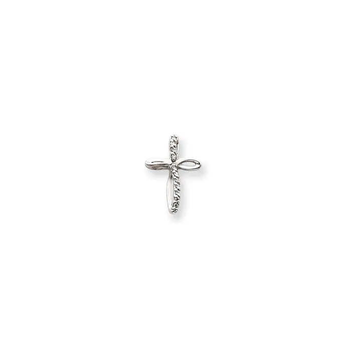 Necklaces 14k White Gold AA Diamond Cross Pendant Goldiacom