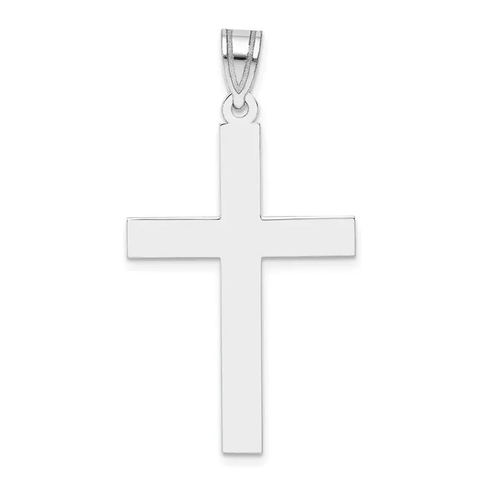 Necklaces 14k White Gold Polished Cross Pendant Goldia