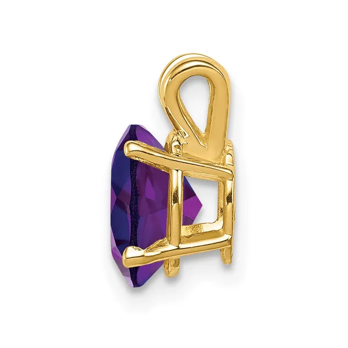 Necklaces 14K Yellow Gold 8x6mm Oval Amethyst pendant Goldia