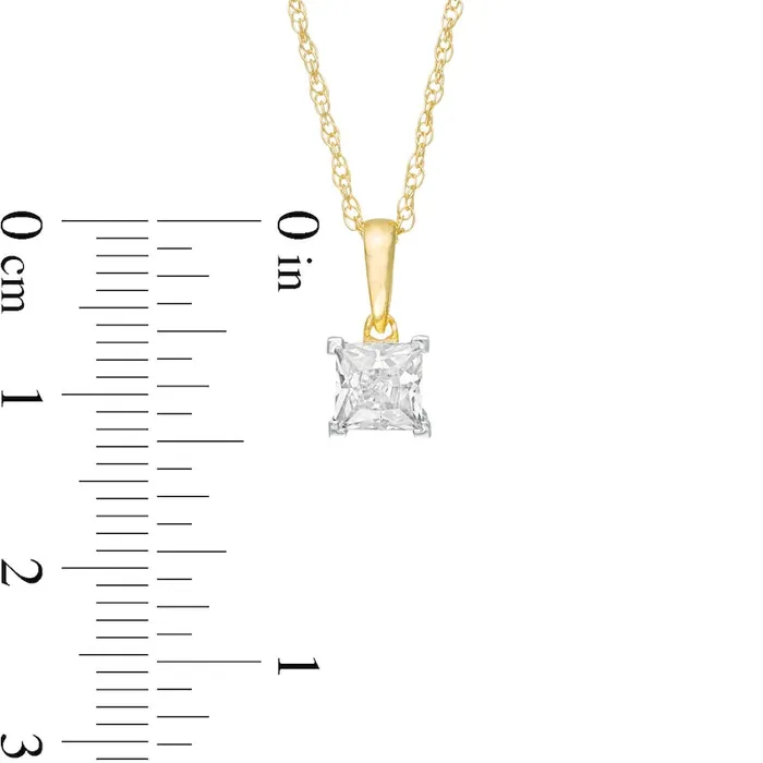 Necklaces Goldia 075 CT PrincessCut Natural Clarity Enhanced Solitaire Pendant in 10K Yellow Gold Necklaces Goldia 075 CT PrincessCut Natural Clarity Enhanced Solitaire Pendant in 10K Yellow Gold