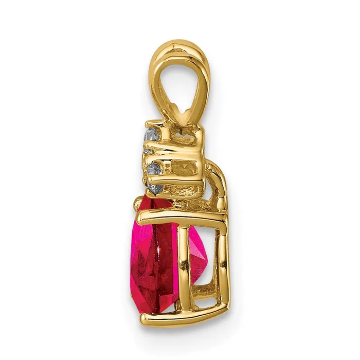 Necklaces Goldia 14k 7x5mm Pear Ruby Natural Diamond Pendant