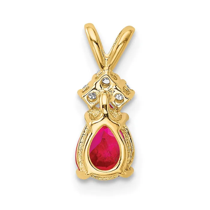 Necklaces Goldia 14k 7x5mm Pear Ruby Natural Diamond Pendant