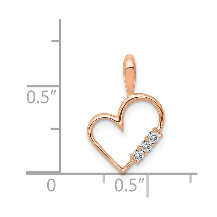 Necklaces Goldia 14k Rose Gold AA 120ct Real Diamond Heart Pendant