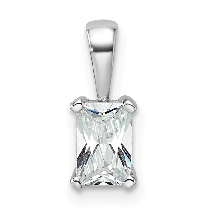 Necklaces Goldia 14k White Gold 12 Ct Lab Grown Diamond VSSI G Radiant Four Prong Pendant Necklaces Goldia 14k White Gold 12 Ct Lab Grown Diamond VSSI G Radiant Four Prong Pendant