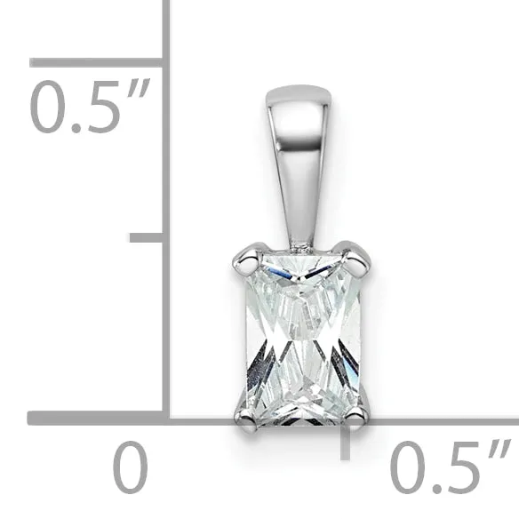 Necklaces Goldia 14k White Gold 12 Ct Lab Grown Diamond VSSI G Radiant Four Prong Pendant