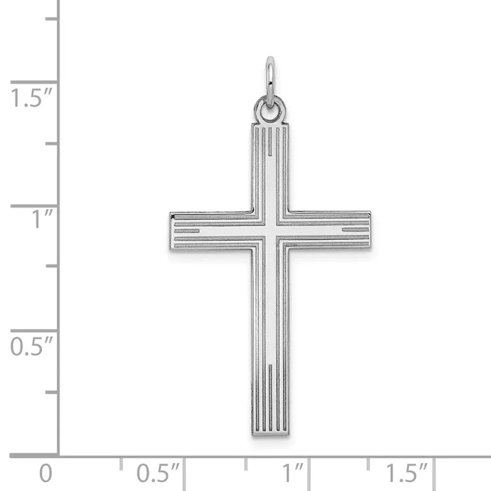 Necklaces Goldia 14k White Gold Laser Designed Cross Pendant