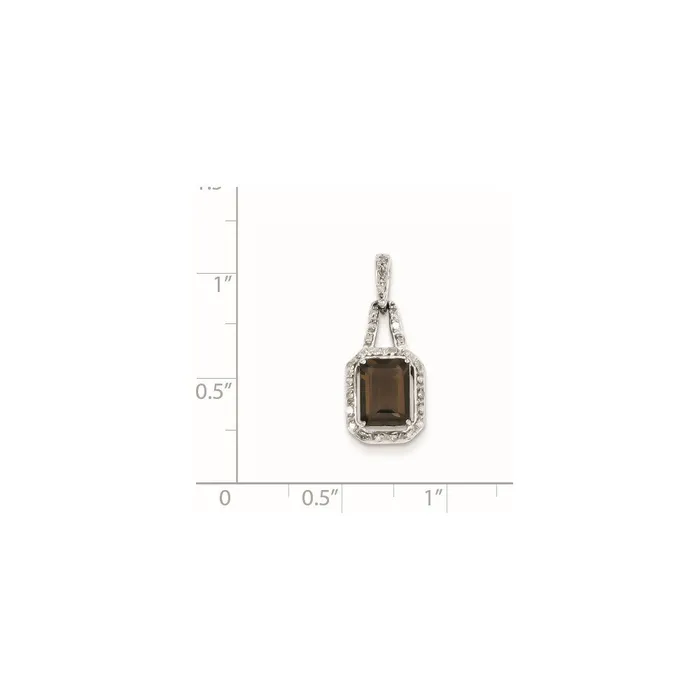 Necklaces Goldia Sterling Silver Diamond u0026 Smoky Quartz Pendant