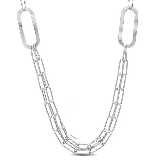 Necklaces Original AMOUR Paperclip Chain Necklace In Sterling Silver 37 In JMS always Necklaces Original AMOUR Paperclip Chain Necklace In Sterling Silver 37 In JMS always