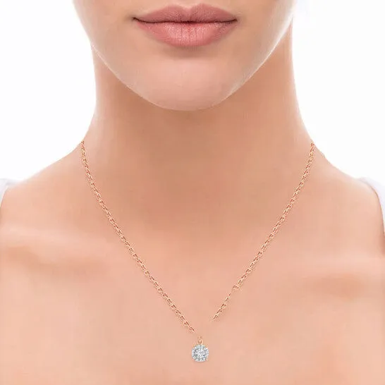 Necklaces Original Diamond Muse 010 cttw Pink Gold Over Sterling Silver Diamond Stud Necklace for Women JMS always Necklaces Original Diamond Muse 010 cttw Pink Gold Over Sterling Silver Diamond Stud Necklace for Women JMS always