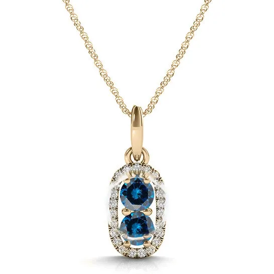 Necklaces Original Maulijewels 14K Yellow Gold 125 Carat Blue Diamond Two Stone Pendant Necklace With 18 14k Yellow Gold Plated Sterling Silver Box Chain JMS always Necklaces Original Maulijewels 14K Yellow Gold 125 Carat Blue Diamond Two Stone Pendant Necklace With 18 14k Yellow Gold Plated Sterling Silver Box Chain JMS always