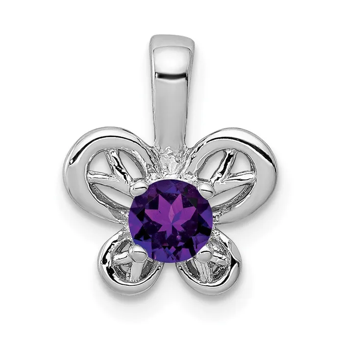 Necklaces Sterling Silver Rhodiumplated Amethyst Pendant Goldia