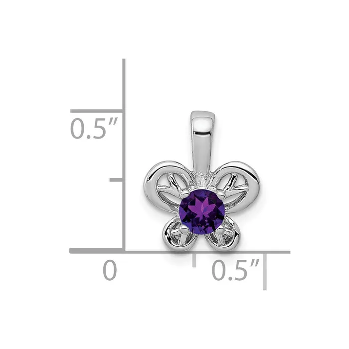 Necklaces Sterling Silver Rhodiumplated Amethyst Pendant Goldia