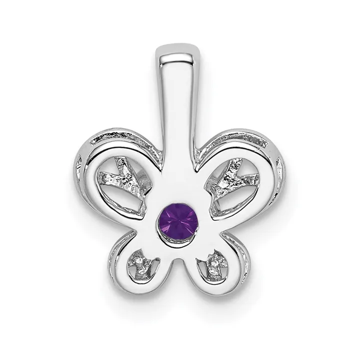 Necklaces Sterling Silver Rhodiumplated Amethyst Pendant Goldia