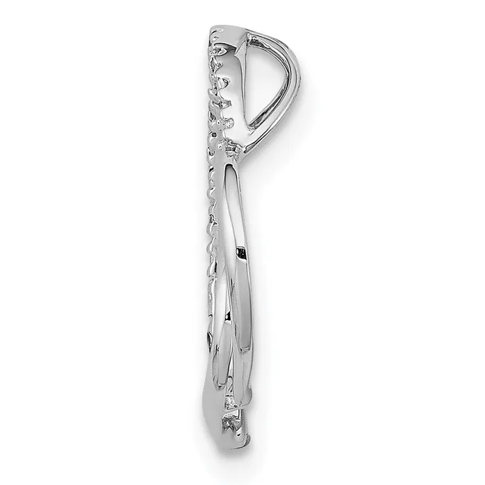 Necklaces Sterling Silver Rhodium Plated Diamond Double Heart Pendant Goldia