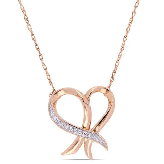 Original AMOUR 005 CT TW Diamond Cursive Open Heart Necklace In 10K Rose Gold JMS always Necklaces Original AMOUR 005 CT TW Diamond Cursive Open Heart Necklace In 10K Rose Gold JMS always Necklaces