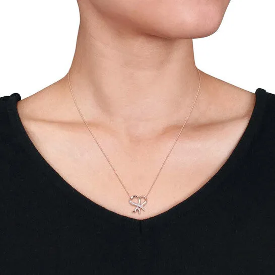 Original AMOUR 005 CT TW Diamond Cursive Open Heart Necklace In 10K Rose Gold JMS always Necklaces Original AMOUR 005 CT TW Diamond Cursive Open Heart Necklace In 10K Rose Gold JMS always Necklaces
