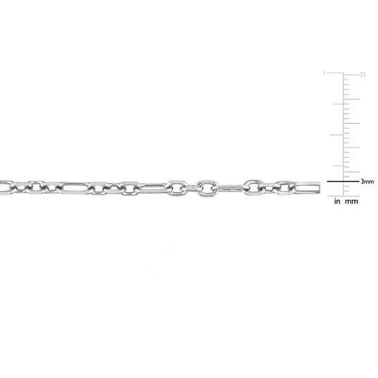 Original AMOUR 3mm Diamond Cut Figaro Chain Necklace In Sterling Silver 20 In JMS always Necklaces Original AMOUR 3mm Diamond Cut Figaro Chain Necklace In Sterling Silver 20 In JMS always Necklaces