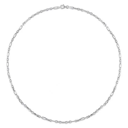 Original AMOUR 3mm Diamond Cut Figaro Chain Necklace In Sterling Silver 20 In JMS always Necklaces Original AMOUR 3mm Diamond Cut Figaro Chain Necklace In Sterling Silver 20 In JMS always Necklaces