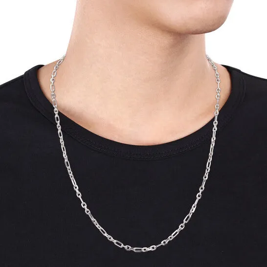 Original AMOUR 3mm Diamond Cut Figaro Chain Necklace In Sterling Silver 20 In JMS always Necklaces Original AMOUR 3mm Diamond Cut Figaro Chain Necklace In Sterling Silver 20 In JMS always Necklaces