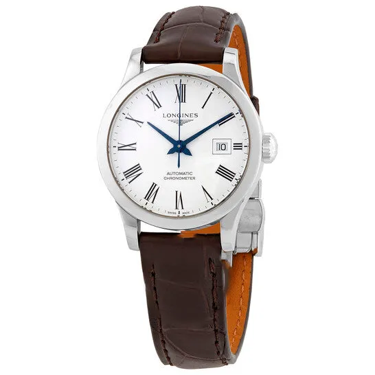 Original Longines Record Automatic White Dial Brown Leather Ladies Watch L23214112 JMS always Watches Original Longines Record Automatic White Dial Brown Leather Ladies Watch L23214112 JMS always Watches