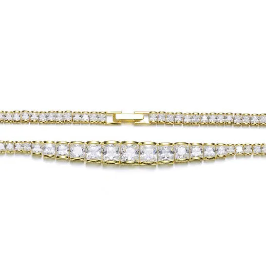 Original Megan Walford Sterling Silver with Gold Plated and Clear Cubic Zirconia Tennis Necklace JMS always Necklaces Original Megan Walford Sterling Silver with Gold Plated and Clear Cubic Zirconia Tennis Necklace JMS always Necklaces