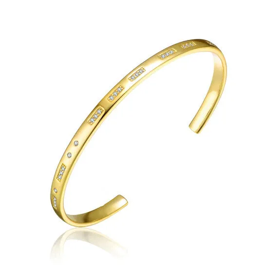Original Rachel Glauber 14K Gold Plated Cubic Zirconia Cuff Bracelet JMS always Bracelets Original Rachel Glauber 14K Gold Plated Cubic Zirconia Cuff Bracelet JMS always Bracelets
