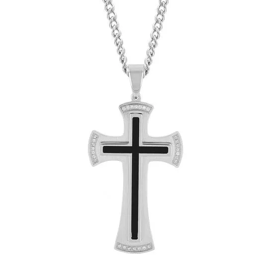 Original Robert Alton 18CTW Diamond Stainless Steel Resin Cross Pendant JMS always Necklaces Original Robert Alton 18CTW Diamond Stainless Steel Resin Cross Pendant JMS always Necklaces